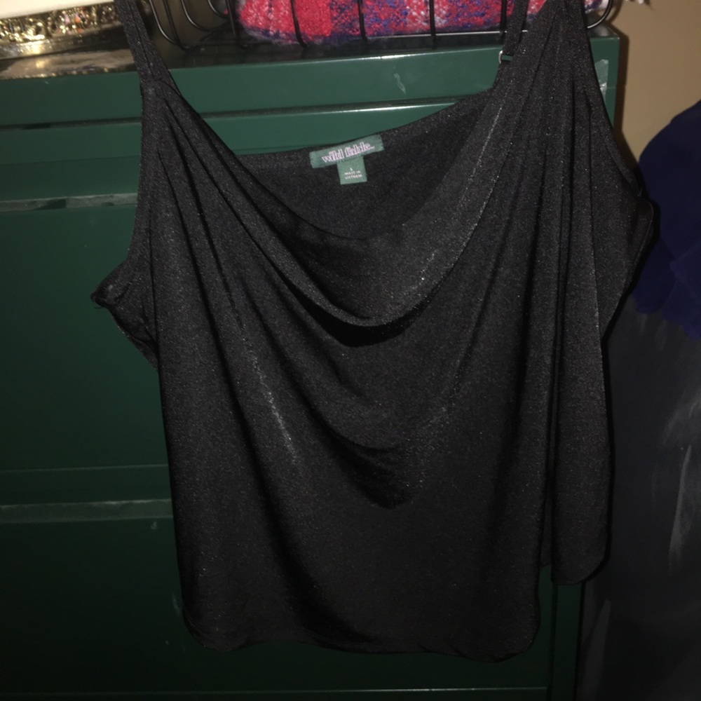 Black Crop with hanging neck line